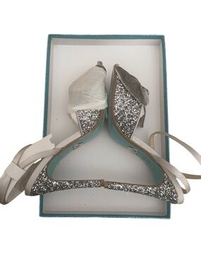 NIB BLUE BY BETSEY JOHNSON JILLY VELVET BOW & GLITTER HEELS SIZE 6.5